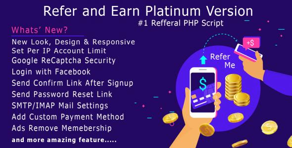 Refer and Earn Platinum PHP Script